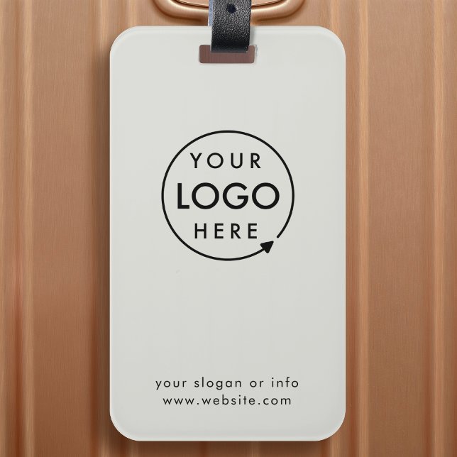 Étiquette À Bagage Logo d'entreprise | Grey Modern Professional Trave (Créateur téléchargé)