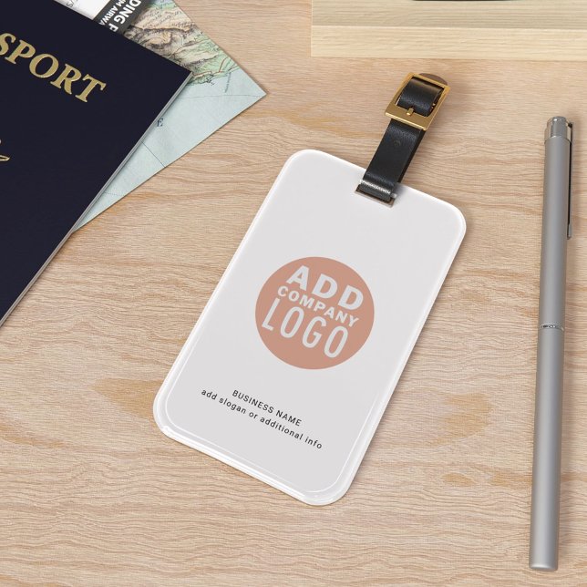 Étiquette À Bagage Logo d'entreprise personnalisé et médias sociaux m (Custom Business Logo and Social Media Minimum Luggage Tag)