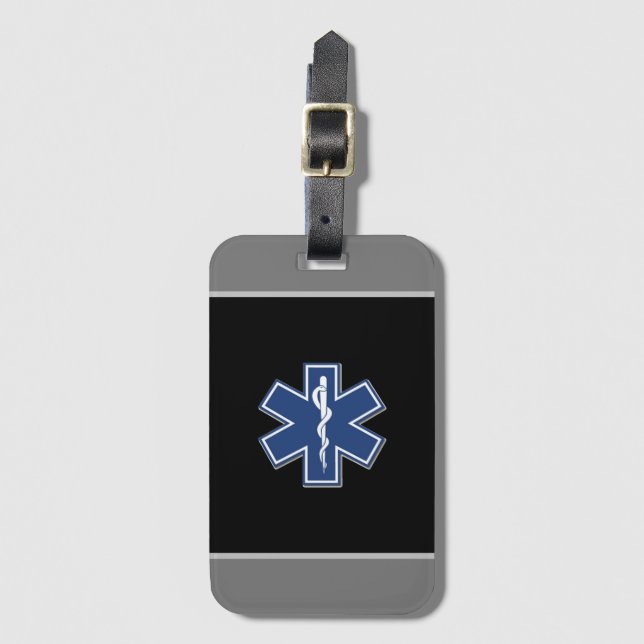 Étiquette À Bagage Logo Médicale d'urgence  (Devant Vertical)