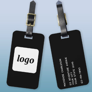 Étiquette À Bagage Logo minimaliste Black Business