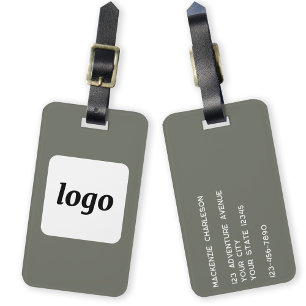 Étiquette À Bagage Logo minimaliste Sage Green Business