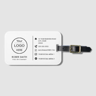 Étiquette À Bagage Logo personnalisé avec icônes de médias sociaux