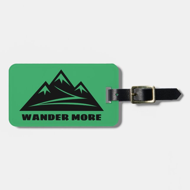Étiquette À Bagage Logo personnalisé de Wander more mountain (Devant horizontal)