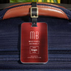 Logo personnalisé Monogrammé Métal Brossé Rouge