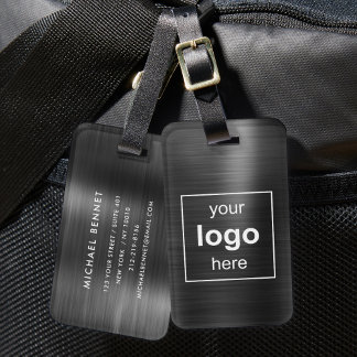 Étiquette À Bagage Logo personnalisé Monogrammé Noir