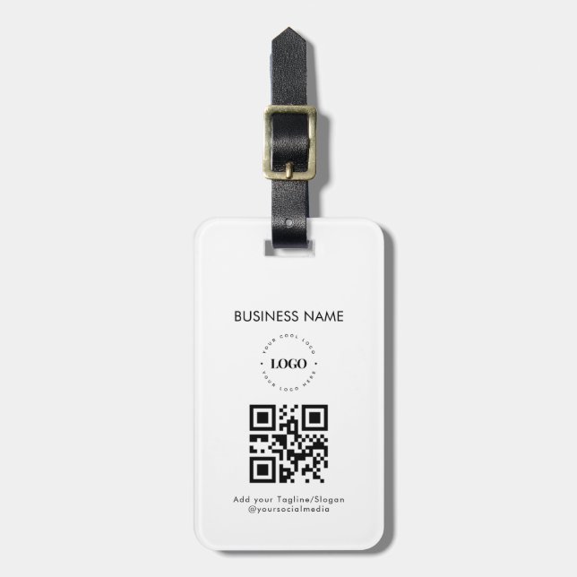 Étiquette À Bagage Logo professionnel personnalisé QR Code et texte p (Devant Vertical)