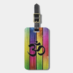 Étiquette À Bagage L'OM se connectent le bois multicolore