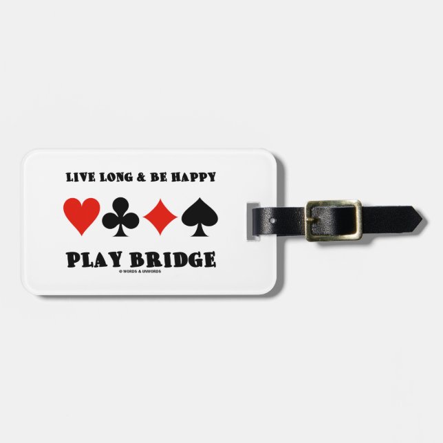 Étiquette À Bagage Long vivant et soit pont heureux de jeu (quatre (Devant horizontal)