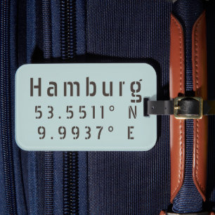 Étiquette À Bagage Longitude de la latitude de Hambourg
