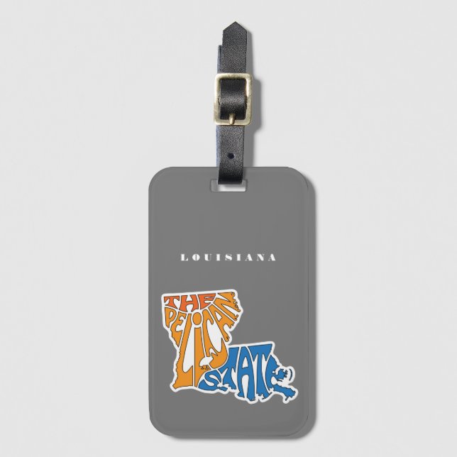 Étiquette À Bagage Louisiane surnom Word Art (Devant Vertical)