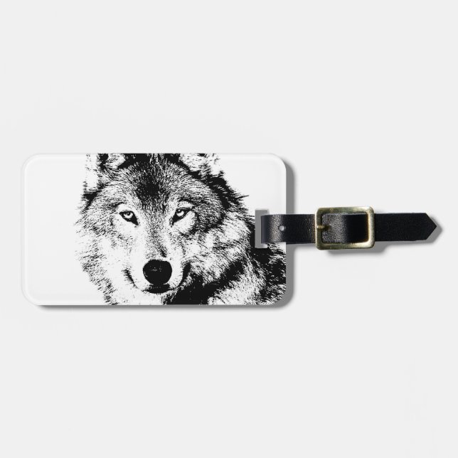 Étiquette À Bagage Loup (Devant horizontal)