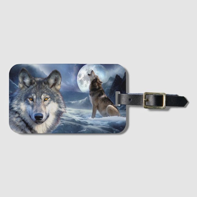 Étiquette À Bagage Loups (Devant Horizontal)