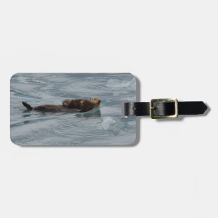 Étiquette À Bagage loutre et bébé de mer
