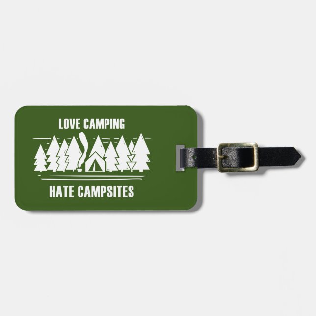 Étiquette À Bagage Love Camping, Campings Hate (Devant horizontal)