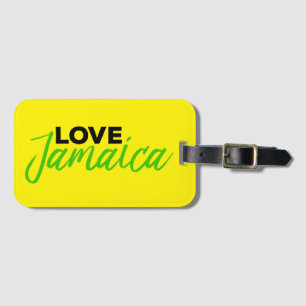 Étiquette À Bagage Love Jamaïque couleurs drapeau jamaïcain