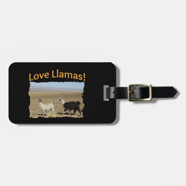 Étiquette À Bagage Love Llamas - Les meilleurs amis (Devant horizontal)