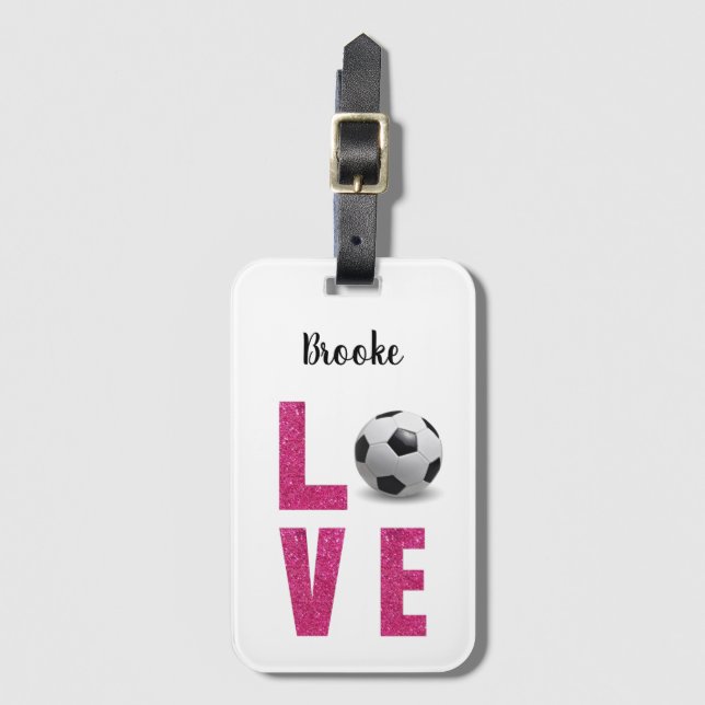 Étiquette À Bagage Love Soccer (Devant Vertical)