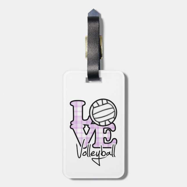 Étiquette À Bagage Love Volleyball (Dos Vertical)