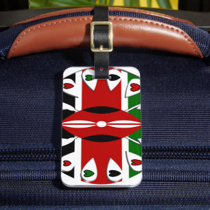 Étiquette À Bagage Lovely Hearts Kenya : Drapeau Art Motif