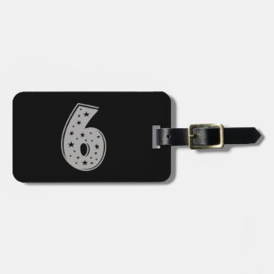 Étiquette À Bagage Lucky Numéro 6 Joyeux anniversaire