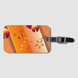 Étiquette À Bagage Luggage Tag with Orange Abstract Design