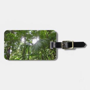 Étiquette À Bagage Lumière du soleil à travers la canopée de la forêt