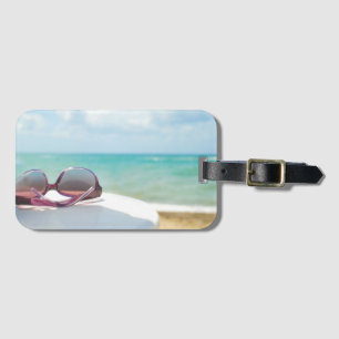 Étiquette À Bagage Lunettes de soleil à la plage