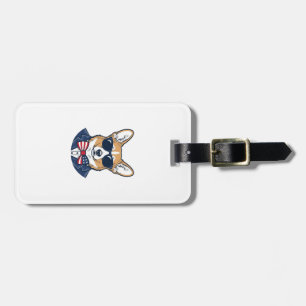 Étiquette À Bagage Lunettes de soleil Corgi patriotiques Art vectorie