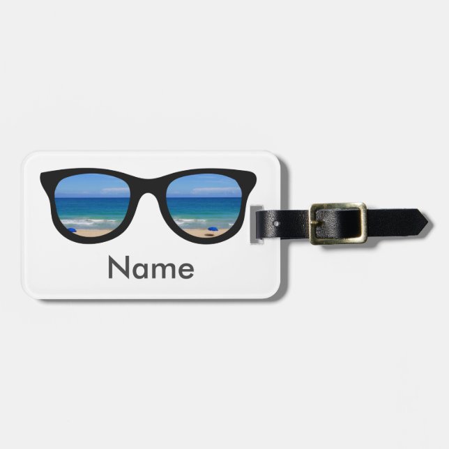 Étiquette À Bagage Lunettes de soleil de plage (Devant horizontal)