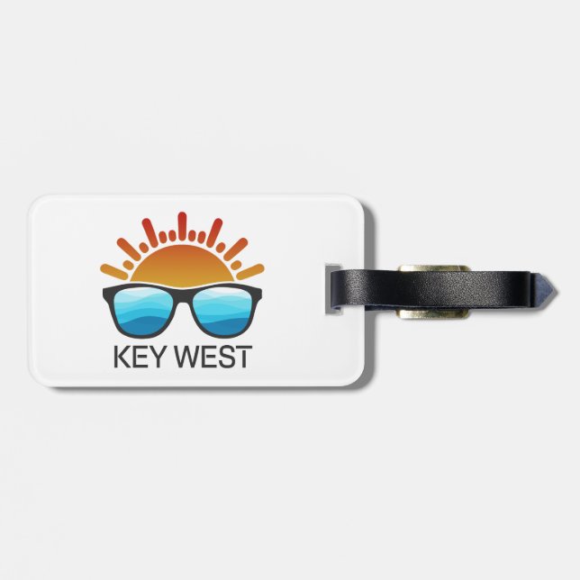 Étiquette À Bagage Lunettes de soleil Key West Florida (Dos horizontal)
