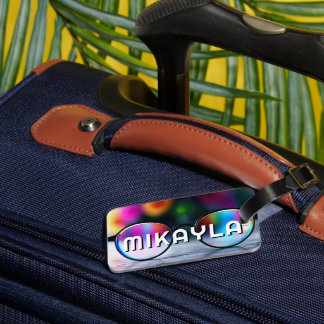 Étiquette À Bagage Lunettes de vue et fleurs tendance