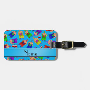 Étiquette À Bagage Lutte mexicaine nommée personnalisée de bleu de