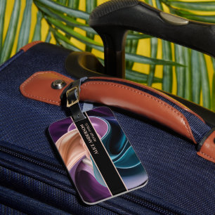 Étiquette À Bagage Luxe turquoise prune violet beige élégant glam chi
