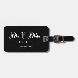 Étiquette À Bagage M. et Mme élégants Photo Luggage Tag
