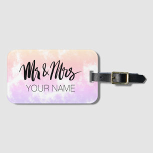 Étiquette À Bagage M. et Mme étiquette de bagage de typographie pour