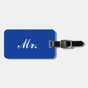 Étiquette À Bagage M. la moitié de Blue M. et Mme étiquette de bagage