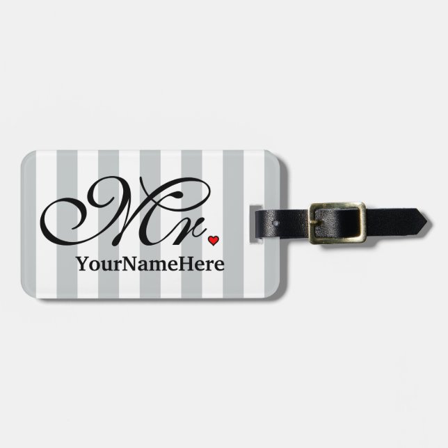 Étiquette À Bagage M. Mari Nom de la chambre Cliquer pour Customiser  (Devant horizontal)