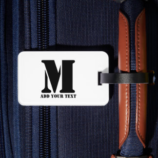 Étiquette À Bagage M Monogramme Simple Moderne Minimaliste Personnali