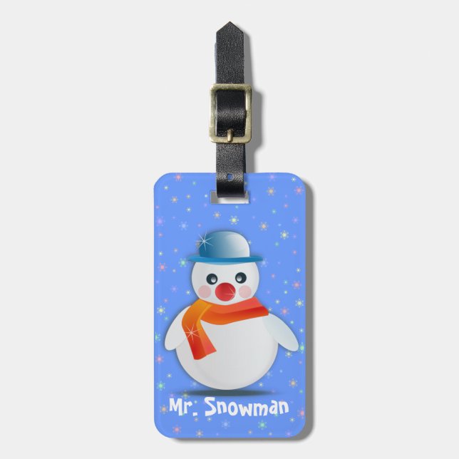 Étiquette À Bagage M. Snowman (Devant Vertical)