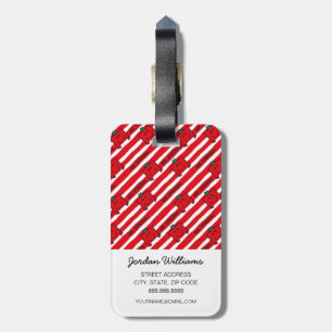 Étiquette À Bagage M. Strong Motif Red Stripes