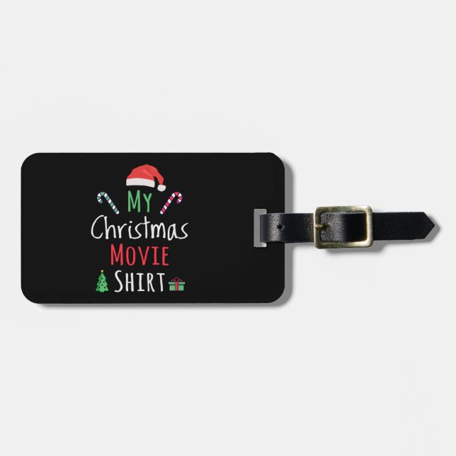 Étiquette À Bagage Ma chemise de cinéma de Noël (Devant horizontal)