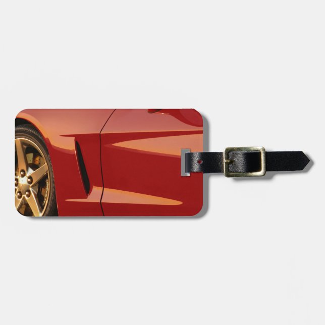 Étiquette À Bagage Ma Corvette rouge (Devant horizontal)