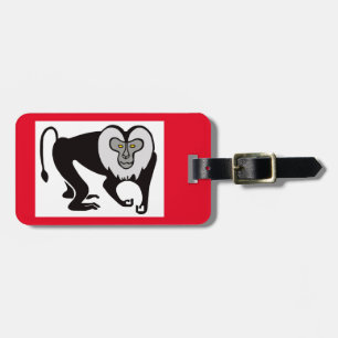 Étiquette À Bagage MACAQUE à queue de lion - Singe - Faune - Rouge