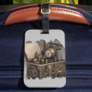 Étiquette À Bagage Machine à temps Steampunk - Vintage coffre au trés