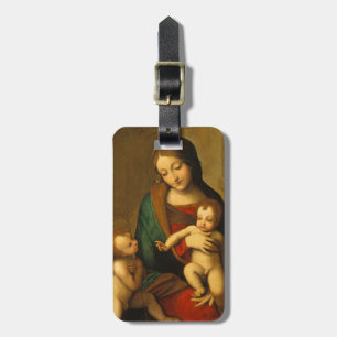Étiquette À Bagage Madonna et enfant avec des saints