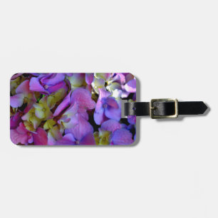 Étiquette À Bagage Magenta Purple bleu jaune Hydrangeas fleurs