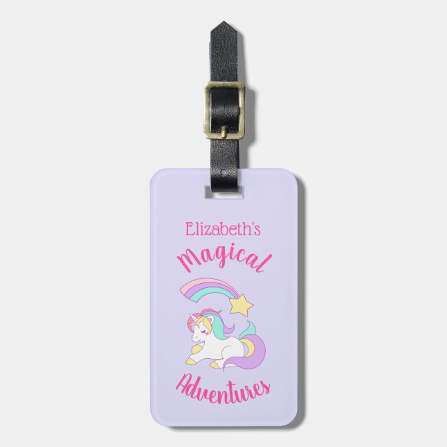 Étiquette À Bagage Magical Adventures Unicorn et Shooting Star (Devant Vertical)