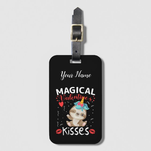 Étiquette À Bagage Magical Valentine's Kisses (Devant Vertical)