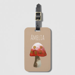 Étiquette À Bagage Magie de Toadstool de champignon rouge