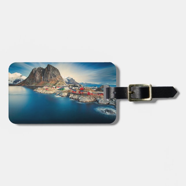 Étiquette À Bagage Magnet stylisé de Hamnøy Norvège (Devant horizontal)